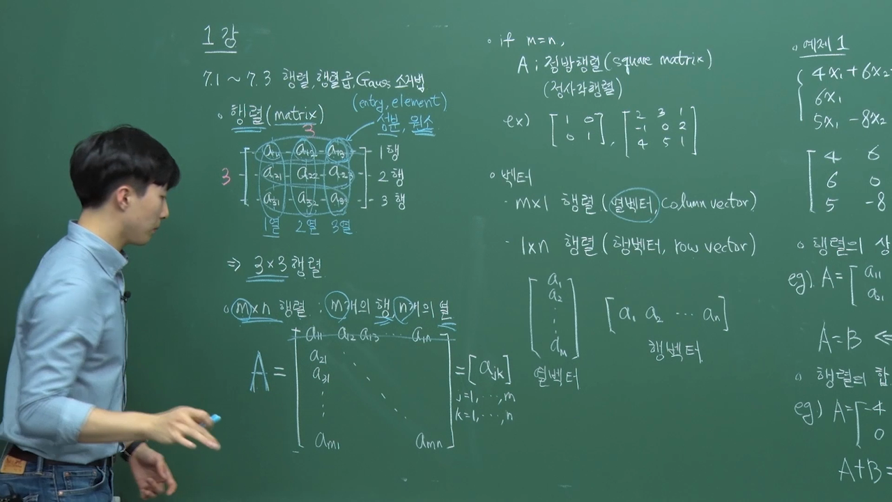 1-1강 행렬  행렬곱 (Ch 7.1 ~ 7.2)