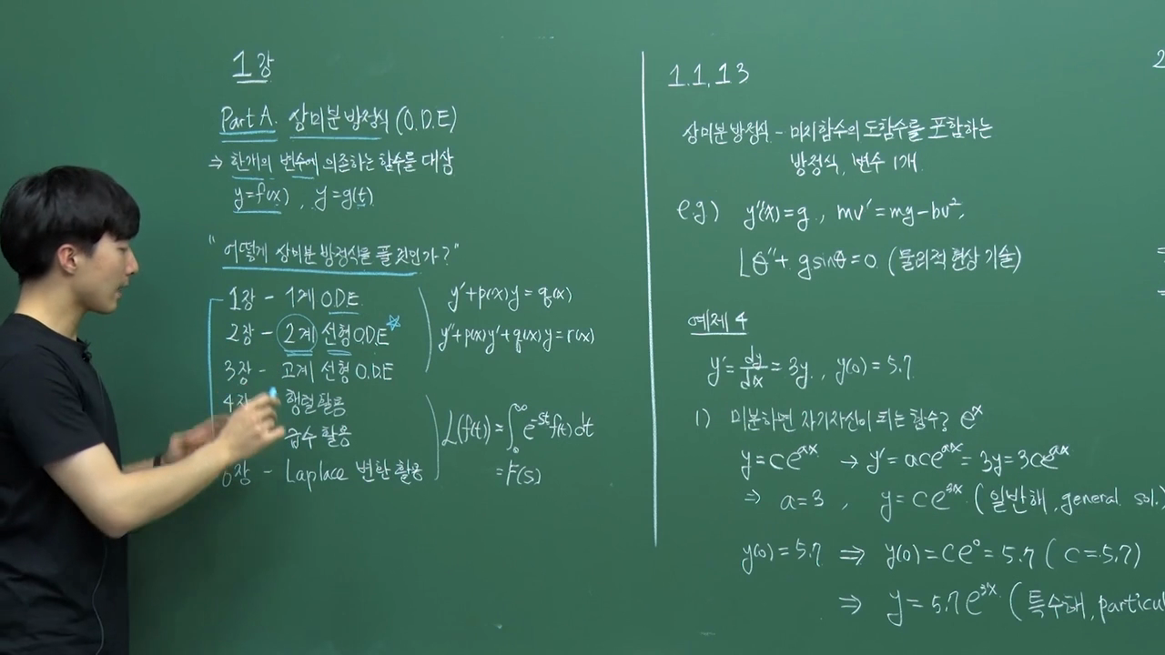1강 1계 상미분방정식, 변수분리법 (Ch 1.1, 1.3)