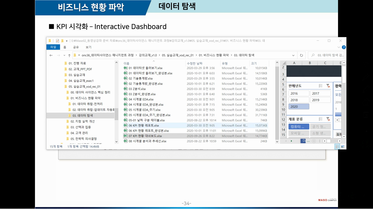 KPI 인터랙티브 대시보드를 통한 회사 현황 파악